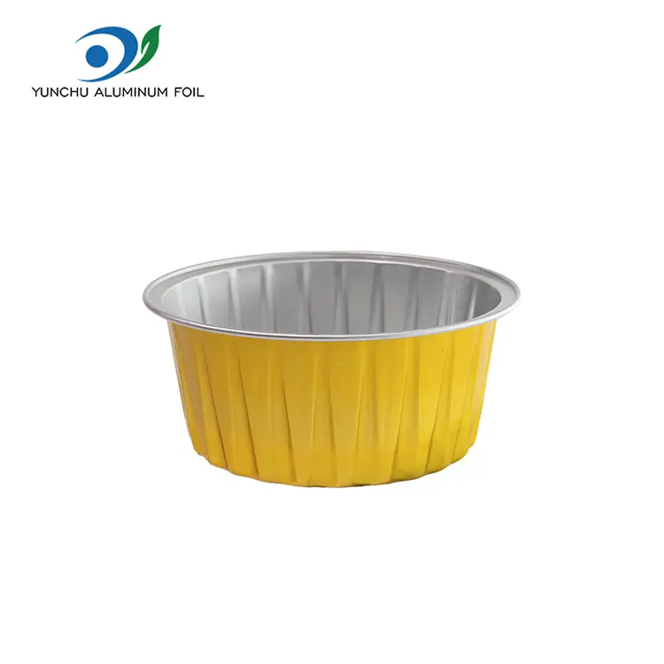 Okrągłe pieczone ciasta kumplowe pojemniki na folii aluminiowe Okrągłe pieczone ciasta kumplowe pojemniki na folii aluminiowe