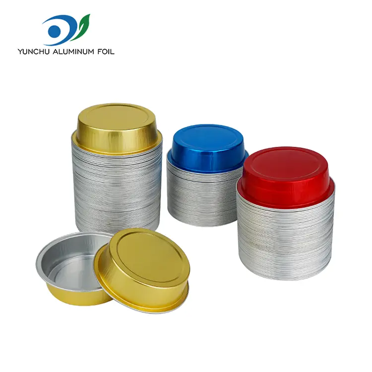 Okrągłe ciasto do pieczenia gładkich pojemników z folii aluminiowej Okrągłe ciasto do pieczenia gładkich pojemników z folii aluminiowej