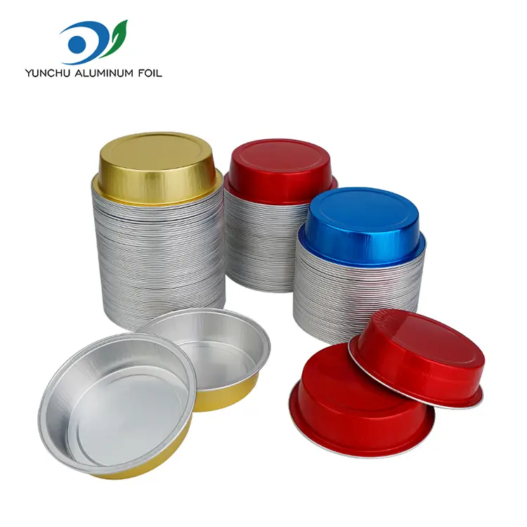 Okrągłe ciasto do pieczenia gładkich pojemników z folii aluminiowej