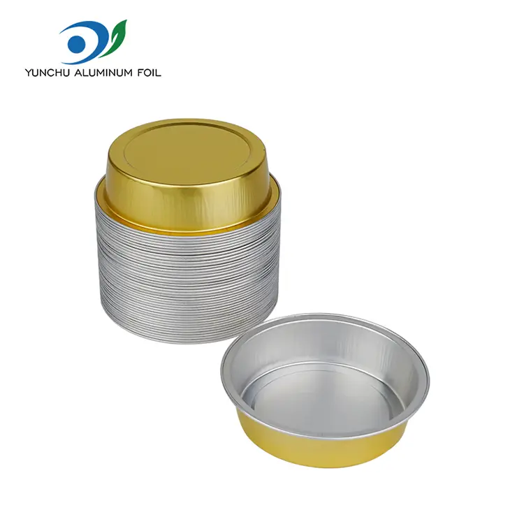 Okrągłe ciasto do pieczenia gładkich pojemników z folii aluminiowej