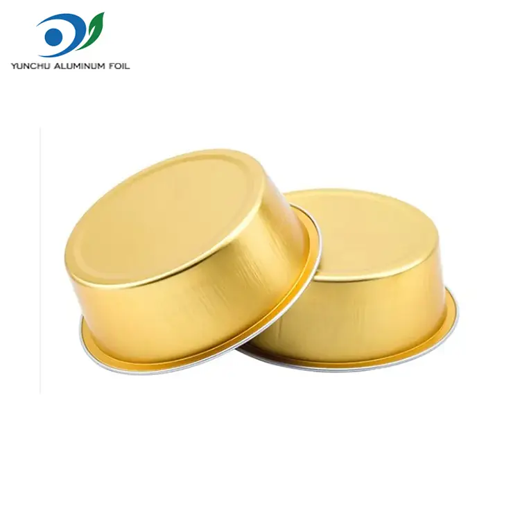Okrągłe kolorowe pojemniki z folii aluminiowej