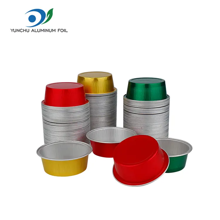 Okrągłe kubki do pieczenia pojemniki na aluminium gotźnia aluminiowe Okrągłe kubki do pieczenia pojemniki na aluminium gotźnia aluminiowe