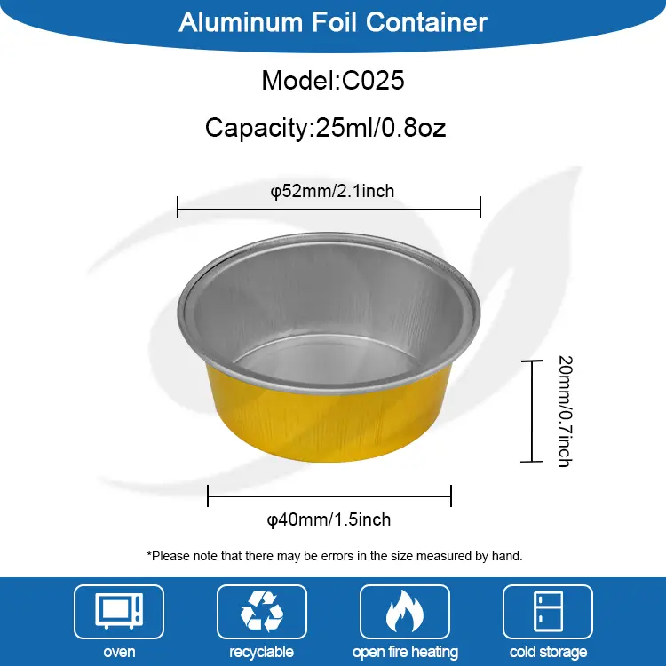 Okrągłe kubki do pieczenia pojemniki na aluminium gotźnia aluminiowe