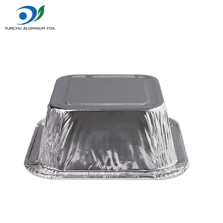 Kwadratowe srebrne pojemniki na folii aluminiowe