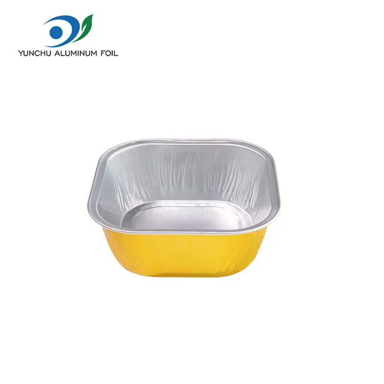 Kwadratowy kolor pojemniki z folii aluminiowej gładki
